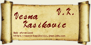 Vesna Kašiković vizit kartica